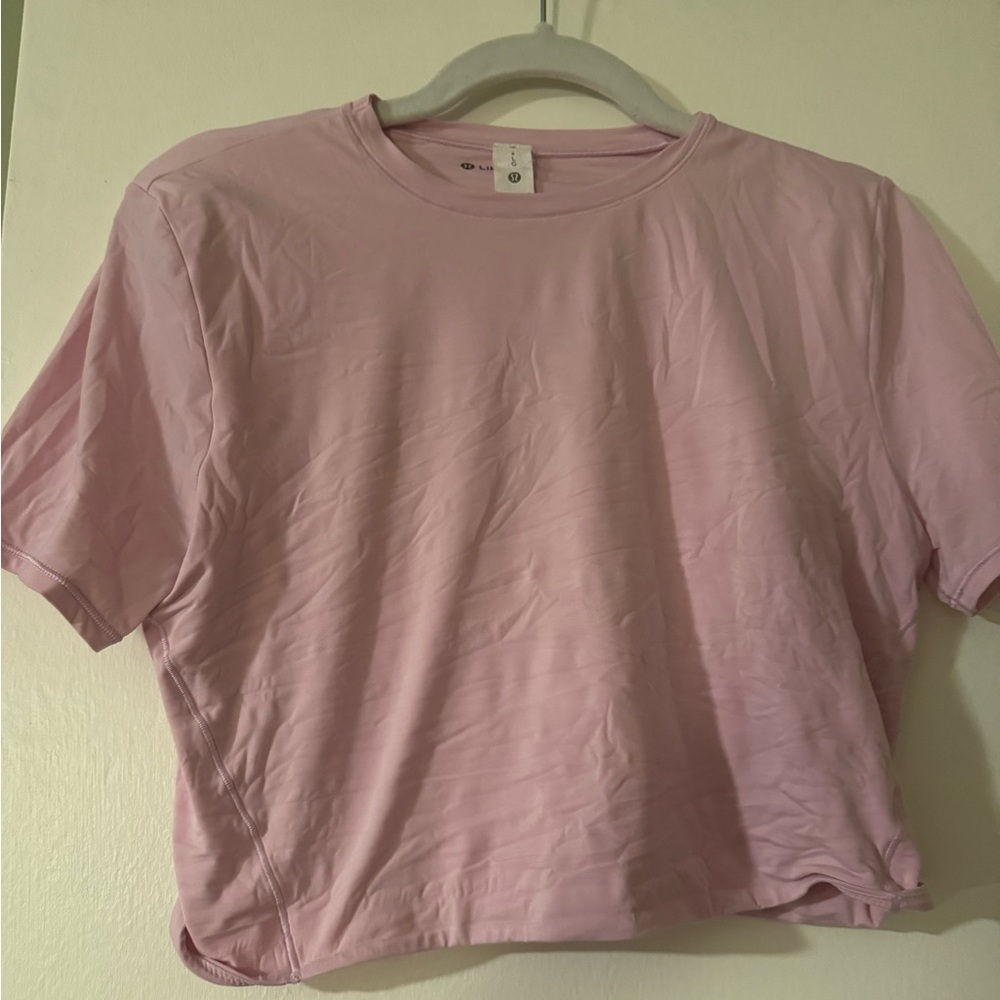 lululemon athletica Light Pink Short Sleeve Crop Top